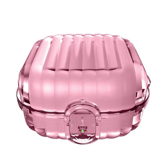 For Galaxy Buds Core 2025 Shell Look Earbuds Box Protective Case with Security Lock(Transparent Pink)