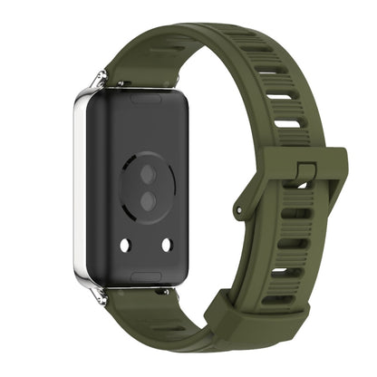 For Honor Band 9 MIJOBS Flat Hole Breathable TPU Watch Band(Army Green Silver) - Watch Bands by MIJOBS | Online Shopping UK | buy2fix