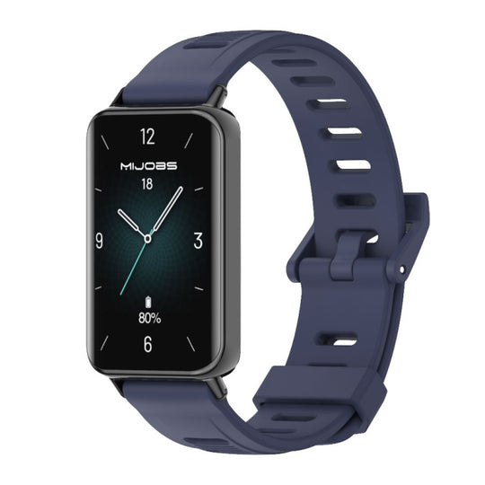 For Honor Band 10 / 9 MIJOBS Flat Hole Breathable TPU Watch Band(Midnight Blue Black)