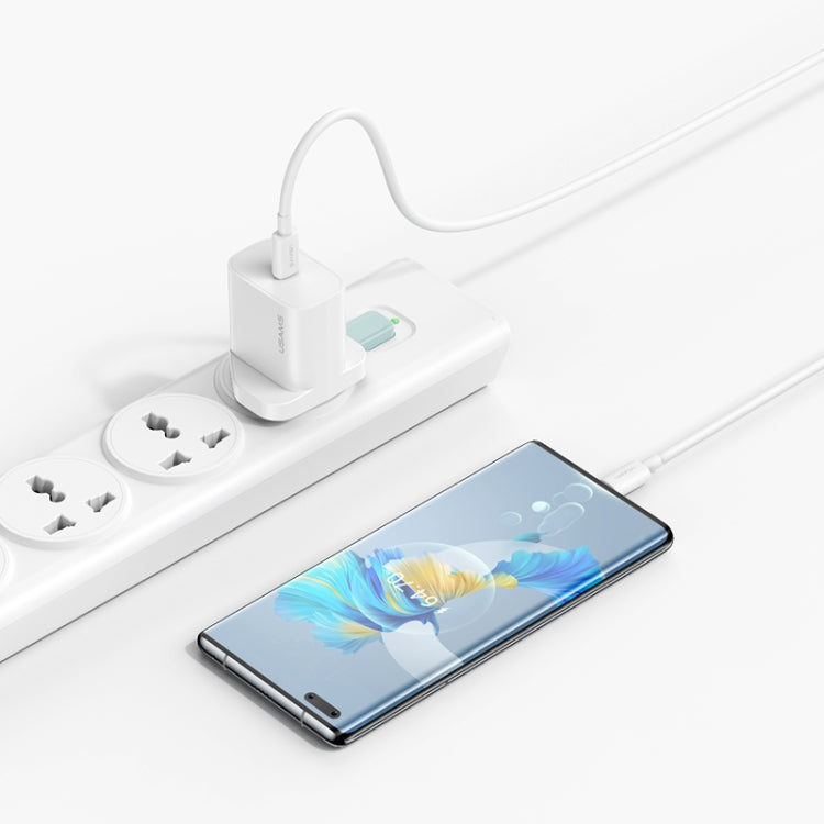 USAMS CC227 20W Fast Charging Charger Set, USB-C / Type-C to USB-C / Type-C(UK Plug) - USB Charger by USAMS | Online Shopping UK | buy2fix