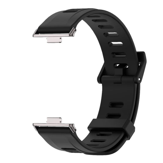 For Huawei Watch Fit3 MIJOBS Flat Hole Silicone Watch Band(Black) by MIJOBS