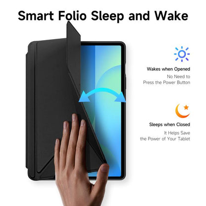 For Samsung Galaxy Tab S10 FE+ DUX DUCIS Magi Series Smart Leather Tablet Case(Black) - Galaxy Tab S10 FE+ by DUX DUCIS | Online Shopping UK | buy2fix