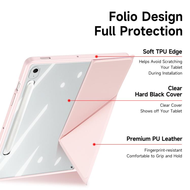 For Samsung Galaxy Tab S10 FE+ DUX DUCIS Magi Series Smart Leather Tablet Case(Pink) - Galaxy Tab S10 FE+ by DUX DUCIS | Online Shopping UK | buy2fix