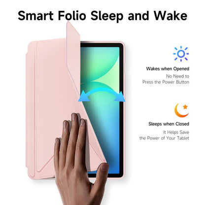 For Samsung Galaxy Tab S10 FE+ DUX DUCIS Magi Series Smart Leather Tablet Case(Pink) - Galaxy Tab S10 FE+ by DUX DUCIS | Online Shopping UK | buy2fix