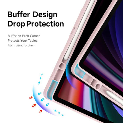 For Samsung Galaxy Tab S10 FE+ DUX DUCIS Magi Series Smart Leather Tablet Case(Pink) - Galaxy Tab S10 FE+ by DUX DUCIS | Online Shopping UK | buy2fix