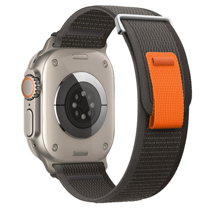 For Apple Watch Ultra 49mm Dual-Section Loop Nylon Watch Band(Black Grey) by buy2fix
