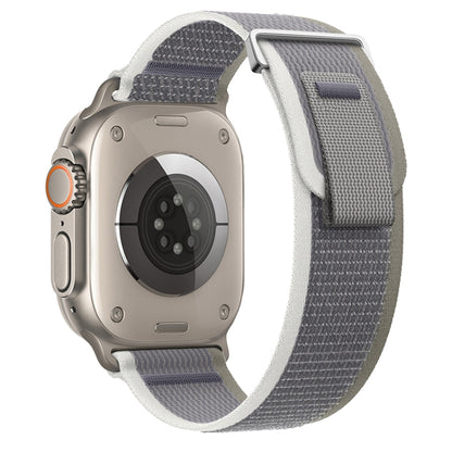 For Apple Watch Ultra 49mm Dual-Section Loop Nylon Watch Band(Green Grey) by buy2fix