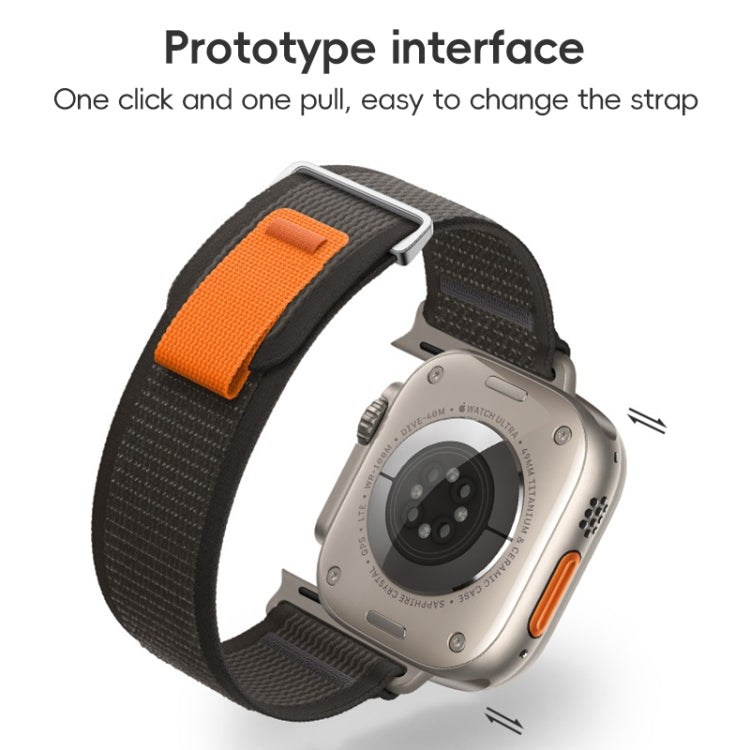 For Apple Watch Ultra 49mm Dual-Section Loop Nylon Watch Band(Black) by buy2fix