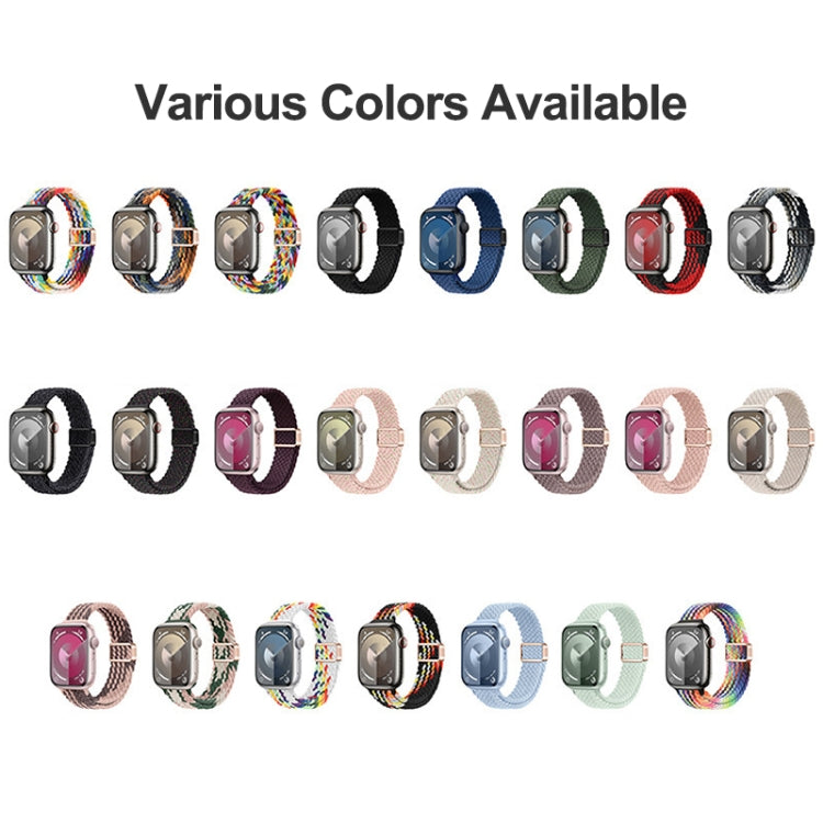 For Apple Watch Ultra 2 49mm Slim Magnetic Buckle Nylon Braided Watch Band(Cream Pink Sand) by buy2fix