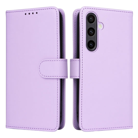 For Galaxy S24 FE 5G BETOPNICE BN-005 2 in 1 Detachable Imitate Genuine Leather Phone Case(Light Purple)