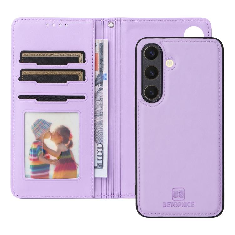 For Samsung Galaxy S25 5G BETOPNICE BN-005 2 in 1 Detachable Imitate Genuine Leather Phone Case(Light Purple) by BETOPNICE
