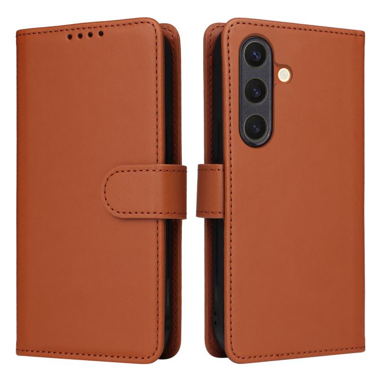 For Samsung Galaxy S25 5G BETOPNICE BN-005 2 in 1 Detachable Imitate Genuine Leather Phone Case(Brown) by BETOPNICE