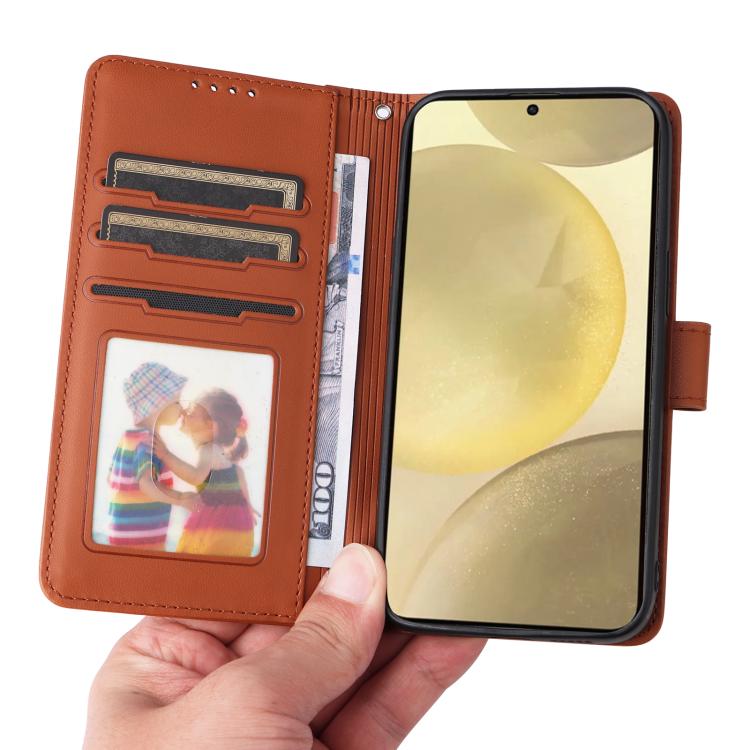 For Samsung Galaxy S25 5G BETOPNICE BN-005 2 in 1 Detachable Imitate Genuine Leather Phone Case(Brown) by BETOPNICE