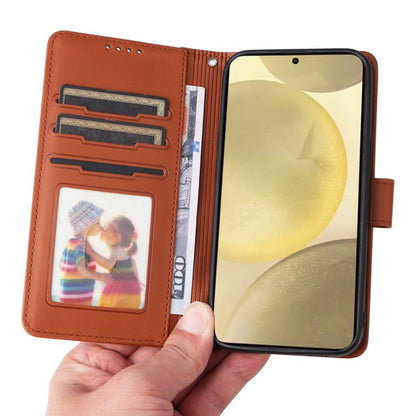 For Samsung Galaxy S25 5G BETOPNICE BN-005 2 in 1 Detachable Imitate Genuine Leather Phone Case(Brown) by BETOPNICE