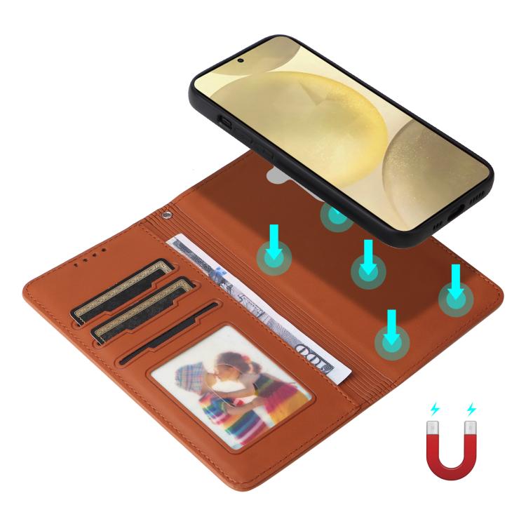 For Samsung Galaxy S25 5G BETOPNICE BN-005 2 in 1 Detachable Imitate Genuine Leather Phone Case(Brown) by BETOPNICE