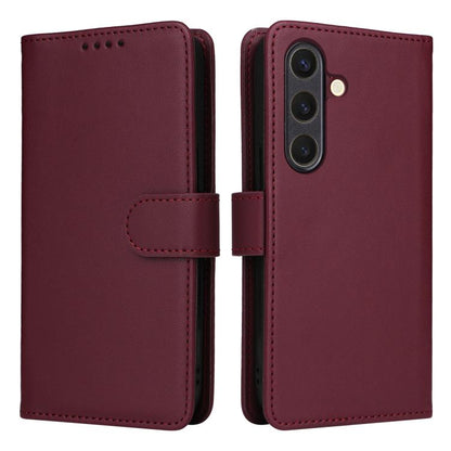 For Samsung Galaxy S25 5G BETOPNICE BN-005 2 in 1 Detachable Imitate Genuine Leather Phone Case(Wine Red) by BETOPNICE