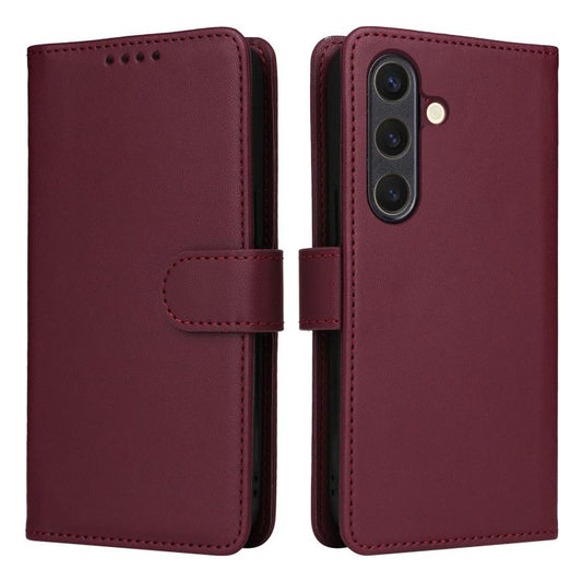 For Samsung Galaxy S25 5G BETOPNICE BN-005 2 in 1 Detachable Imitate Genuine Leather Phone Case(Wine Red) by BETOPNICE