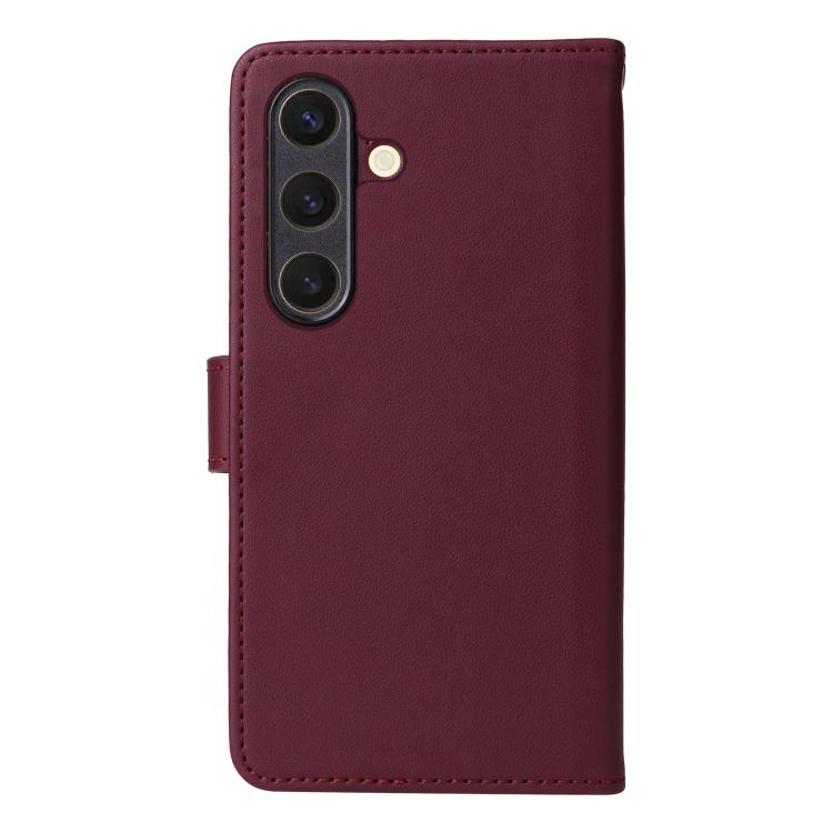 For Samsung Galaxy S25 5G BETOPNICE BN-005 2 in 1 Detachable Imitate Genuine Leather Phone Case(Wine Red) by BETOPNICE