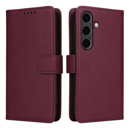For Samsung Galaxy S25+ 5G BETOPNICE BN-005 2 in 1 Detachable Imitate Genuine Leather Phone Case(Wine Red) by BETOPNICE