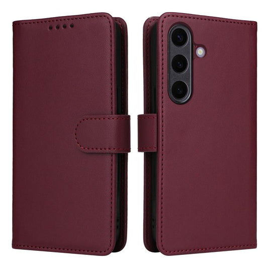 For Samsung Galaxy S25+ 5G BETOPNICE BN-005 2 in 1 Detachable Imitate Genuine Leather Phone Case(Wine Red) by BETOPNICE