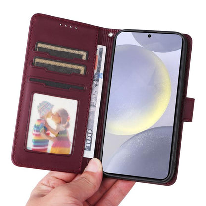 For Samsung Galaxy S25+ 5G BETOPNICE BN-005 2 in 1 Detachable Imitate Genuine Leather Phone Case(Wine Red) by BETOPNICE