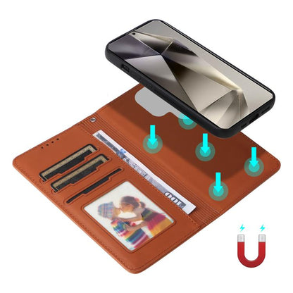 For Samsung Galaxy S25 Ultra 5G BETOPNICE BN-005 2 in 1 Detachable Imitate Genuine Leather Phone Case(Brown) by BETOPNICE