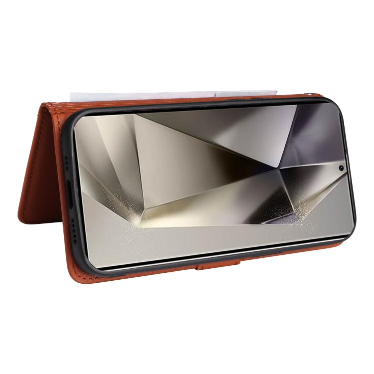 For Samsung Galaxy S25 Ultra 5G BETOPNICE BN-005 2 in 1 Detachable Imitate Genuine Leather Phone Case(Brown) by BETOPNICE