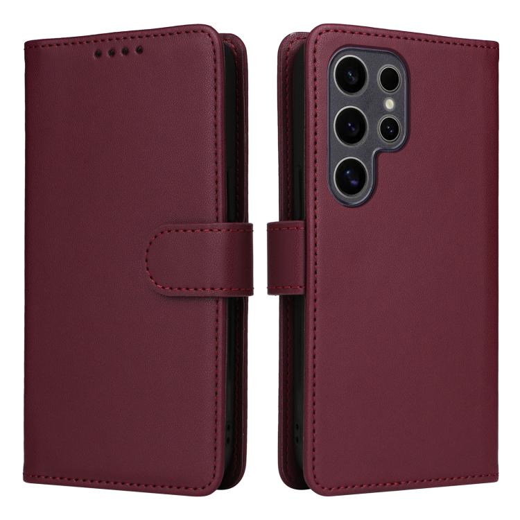 For Samsung Galaxy S25 Ultra 5G BETOPNICE BN-005 2 in 1 Detachable Imitate Genuine Leather Phone Case(Wine Red) by BETOPNICE