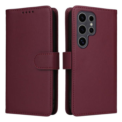 For Samsung Galaxy S25 Ultra 5G BETOPNICE BN-005 2 in 1 Detachable Imitate Genuine Leather Phone Case(Wine Red) by BETOPNICE
