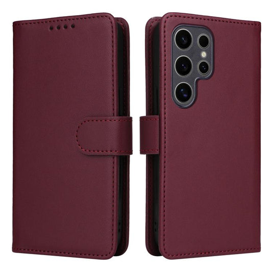 For Samsung Galaxy S25 Ultra 5G BETOPNICE BN-005 2 in 1 Detachable Imitate Genuine Leather Phone Case(Wine Red) by BETOPNICE