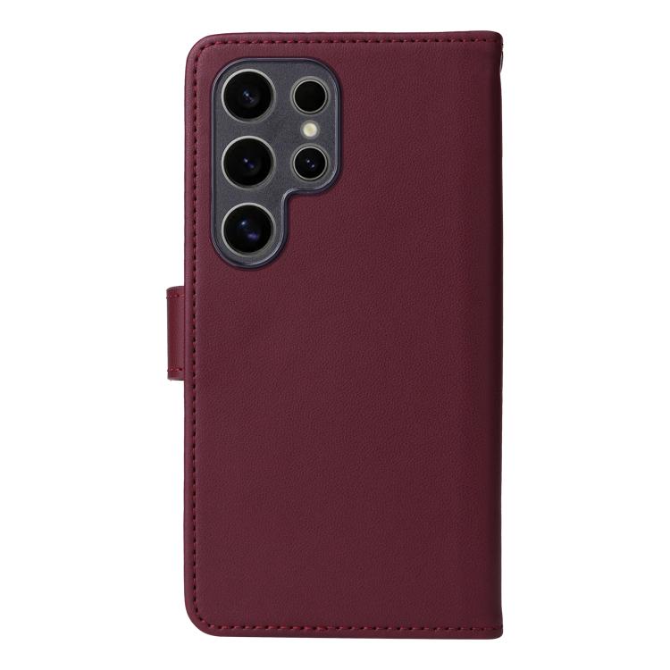 For Samsung Galaxy S25 Ultra 5G BETOPNICE BN-005 2 in 1 Detachable Imitate Genuine Leather Phone Case(Wine Red) by BETOPNICE