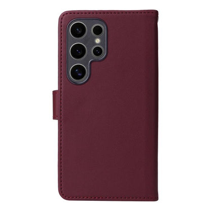 For Samsung Galaxy S25 Ultra 5G BETOPNICE BN-005 2 in 1 Detachable Imitate Genuine Leather Phone Case(Wine Red) by BETOPNICE