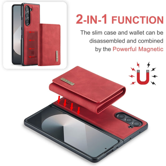 For Samsung Galaxy Z Fold6 DG.MING M1 Series 3-Fold Multi Card Wallet + Magnetic Phone Case(Red) by DG.MING