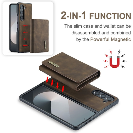 For Samsung Galaxy Z Fold6 DG.MING M1 Series 3-Fold Multi Card Wallet + Magnetic Phone Case(Coffee) by DG.MING