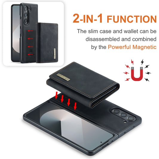 For Samsung Galaxy Z Fold6 DG.MING M1 Series 3-Fold Multi Card Wallet + Magnetic Phone Case(Black) by DG.MING