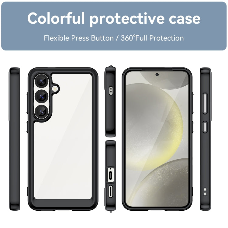 For Samsung Galaxy S25 5G Colorful Series Acrylic Hybrid TPU Phone Case(Black) by buy2fix