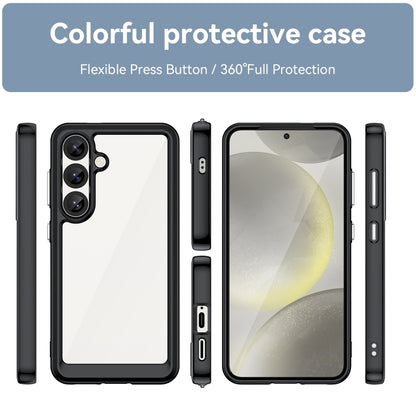 For Samsung Galaxy S25 5G Colorful Series Acrylic Hybrid TPU Phone Case(Black) by buy2fix
