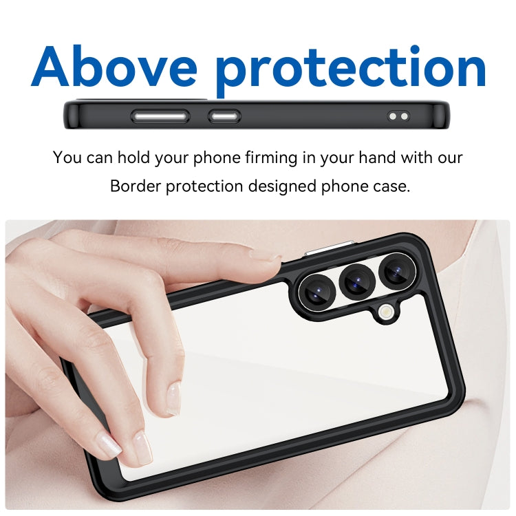 For Samsung Galaxy S25 5G Colorful Series Acrylic Hybrid TPU Phone Case(Black) by buy2fix