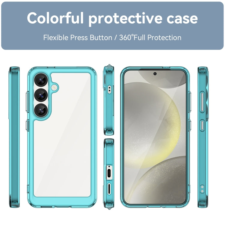 For Samsung Galaxy S25 5G Colorful Series Acrylic Hybrid TPU Phone Case(Transparent Blue) - Galaxy S25 5G Cases by buy2fix | Online Shopping UK | buy2fix