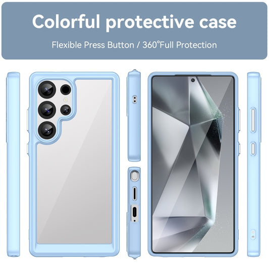 For Samsung Galaxy S25 Ultra 5G Colorful Series Acrylic Hybrid TPU Phone Case(Blue) by buy2fix