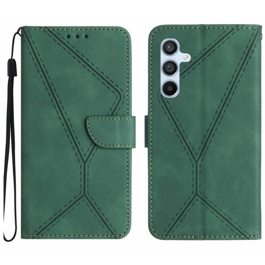 For Samsung Galaxy A16 5G Stitching Embossed Leather Phone Case(Green)