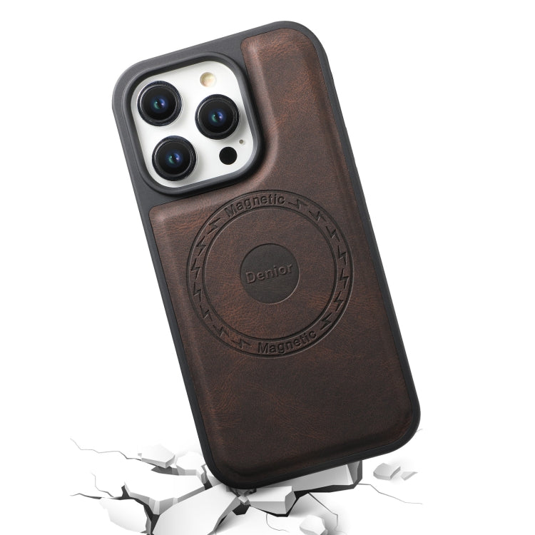 For iPhone 12 / 12 Pro Denior A13 Skin Feel MagSafe Phone Case(Brown) - iPhone 12 / 12 Pro Cases by Denior | Online Shopping UK | buy2fix