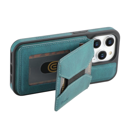 For iPhone 15 Denior D17 Skin Feel MagSafe Detachable Card Slot Phone Case(Blue) by Denior