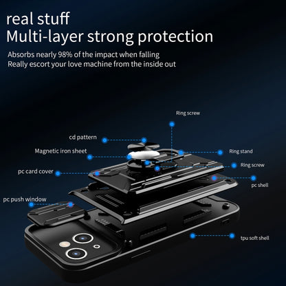 For iPhone 15 Plus Sliding Camshield TPU+PC Phone Case with Card Slot(Black) by buy2fix
