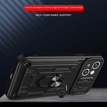 For iPhone 15 Plus Sliding Camshield TPU+PC Phone Case with Card Slot(Black) by buy2fix