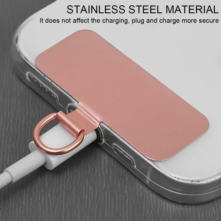Rectangle Metal Mobile Phone Lanyard Fixing Gasket(Rose Gold) - Lanyards & Wrist Straps by buy2fix | Online Shopping UK | buy2fix