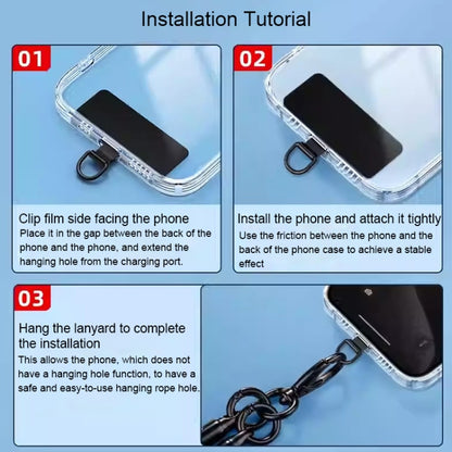 Rectangle Metal Mobile Phone Lanyard Fixing Gasket(Rose Gold) - Lanyards & Wrist Straps by buy2fix | Online Shopping UK | buy2fix