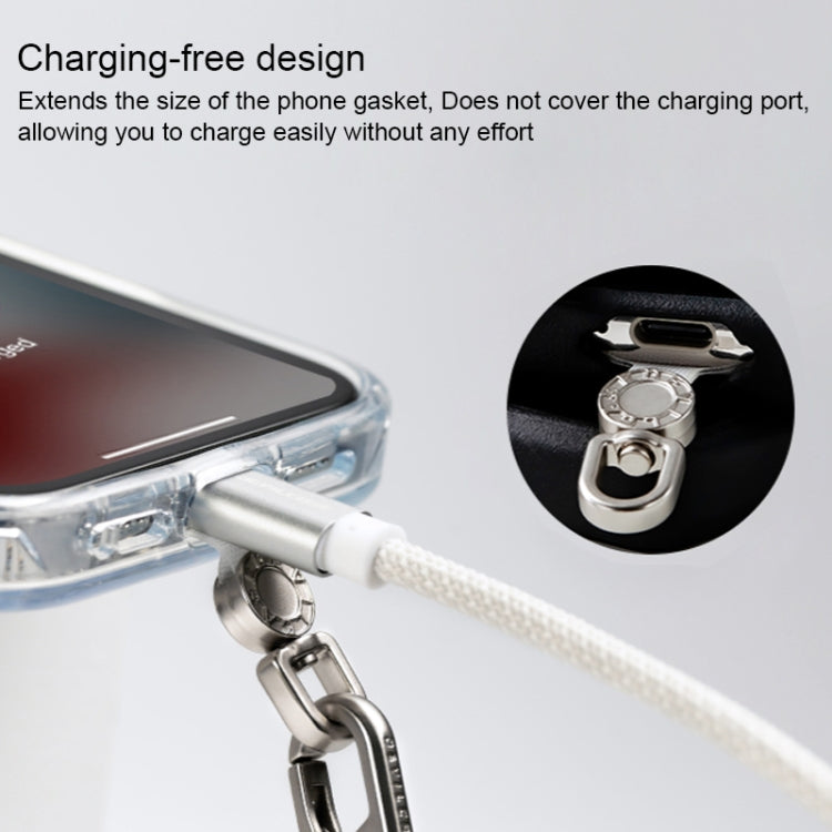 360 Degree Rotation Mobile Phone Lanyard Fixing Gasket(White) - Lanyards & Wrist Straps by buy2fix | Online Shopping UK | buy2fix