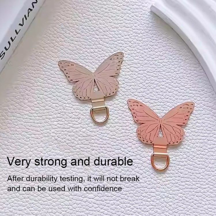 Butterfly Metal Mobile Phone Lanyard Fixing Gasket(Black) - Lanyards & Wrist Straps by buy2fix | Online Shopping UK | buy2fix