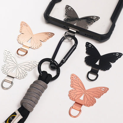 Butterfly Metal Mobile Phone Lanyard Fixing Gasket(Rose Gold) - Lanyards & Wrist Straps by buy2fix | Online Shopping UK | buy2fix